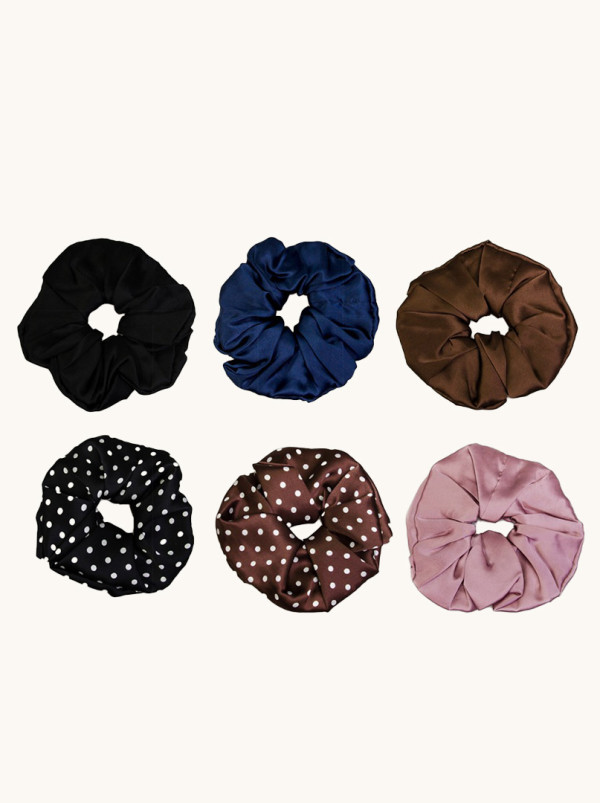 Gumka jedwabna typu scrunchie różowa