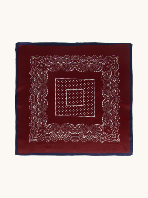 Apaszka  jedwabna bordowa Karmazynowy Urok 53x53 cm