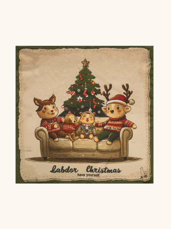 Apaszka jedwabna z motywem choinki - Edycja Świąteczna 53x53 cm