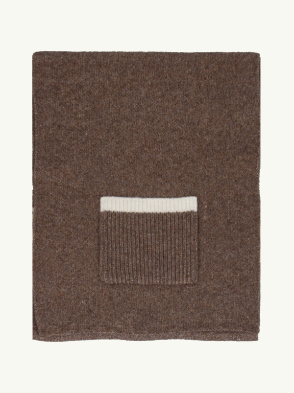 Caramel scarf with pocket 35 cm x 180 cm