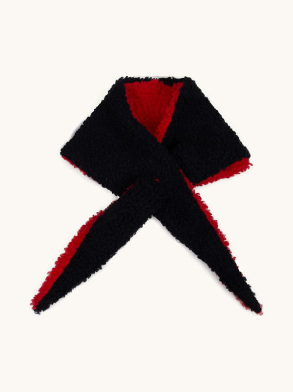 Warm boucle fabric collar 