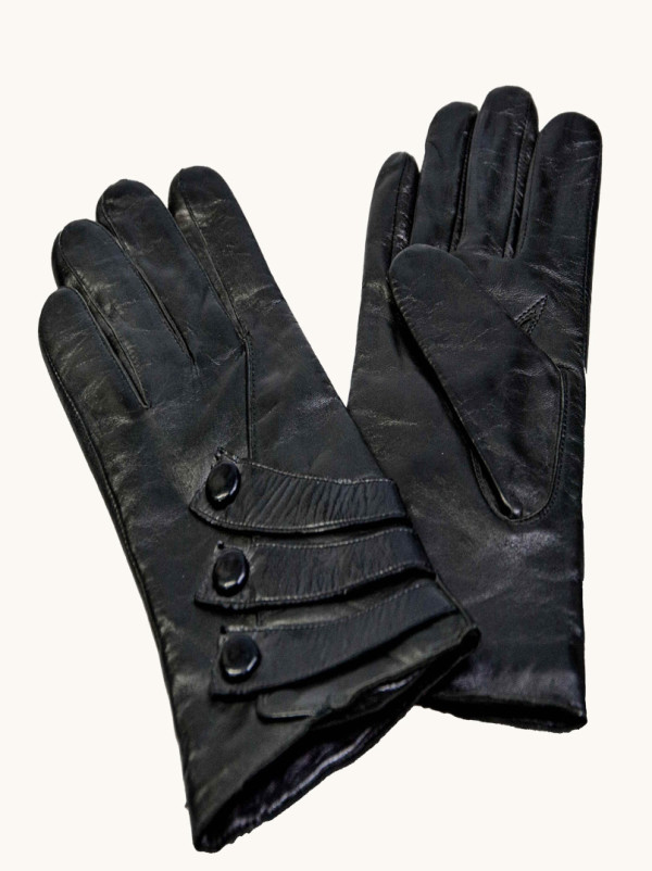 Rękawiczki skórzane z guziczkami S