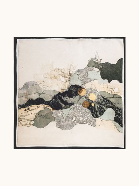 Apaszka jedwabna z motywem abstrakcyjnym 53x53 cm