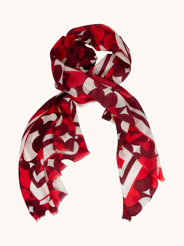 Scarf in geometric patterns 100% wool 90 cm x 200 cm