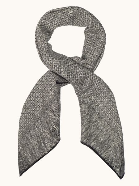 Apaszka wełna z jedwabiem szara o subtelnej fakturze  90x90 cm 