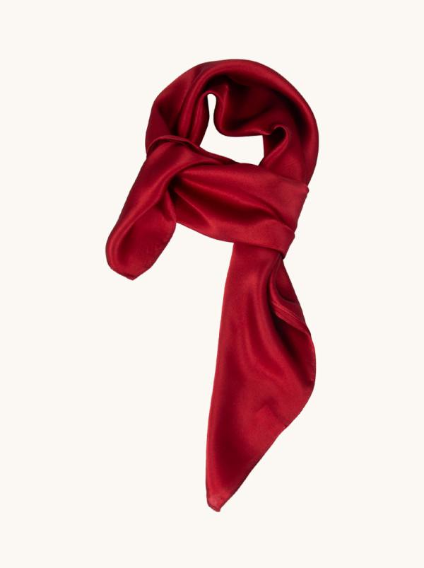 Maroon silk scarf 70 cm x 70 cm