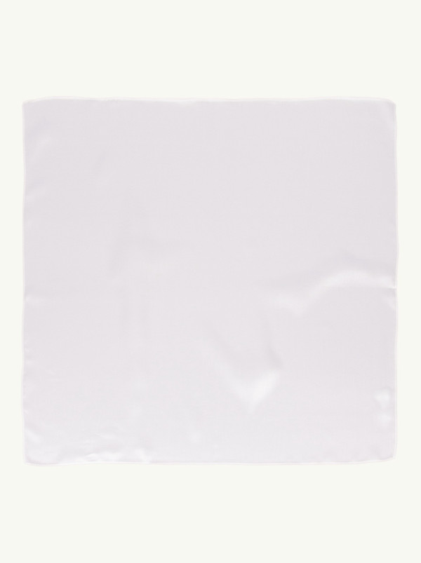 Small silk gavroshka white 53x53 cm