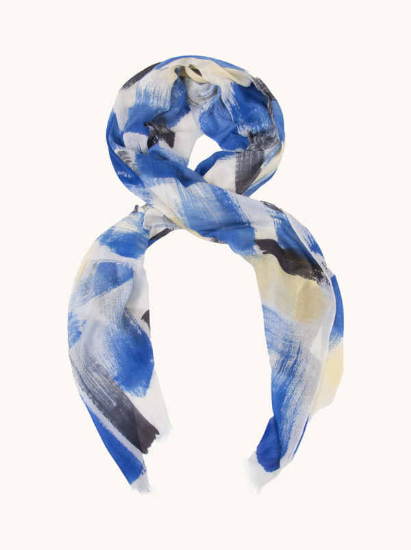 Abstrakcyjny szal 100% wełna 95 cm x 210 cm