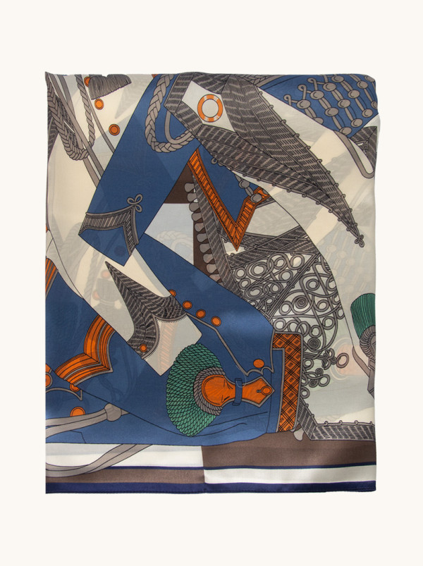 Silk scarf with abstract pattern 55 cm x 170 cm