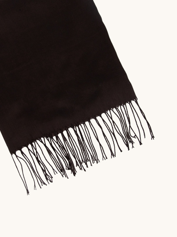 Chocolate viscose scarf with tassels 70 cm x 180 cm