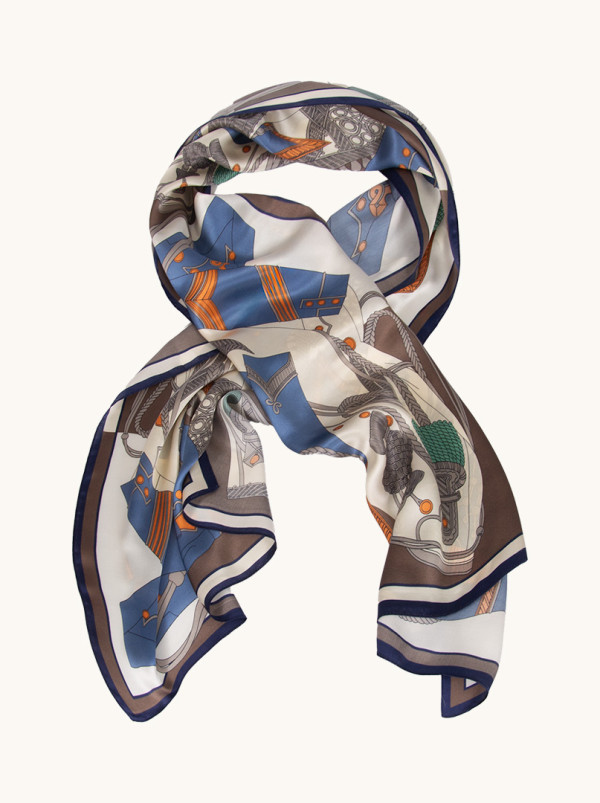 Szal jedwabny o abstrakcyjnym wzorze  55 cm x 170 cm