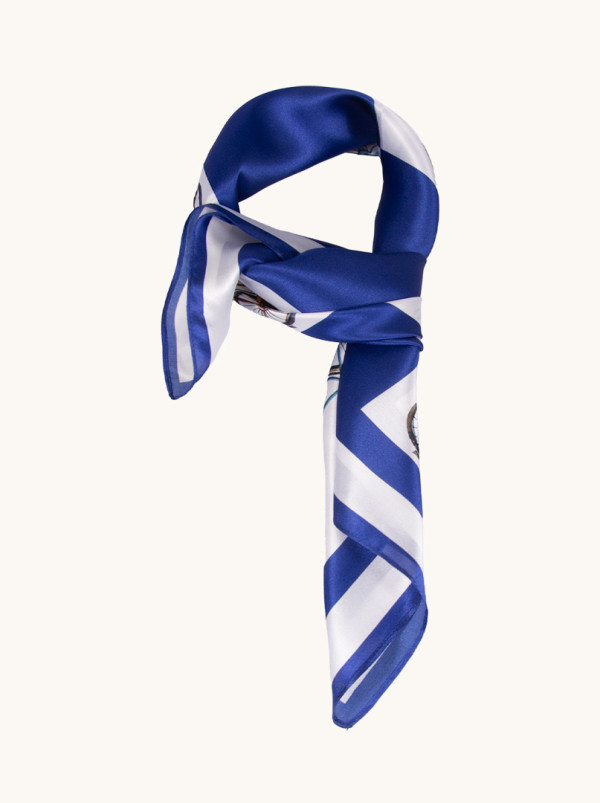 Silk scarf with bicycle motif