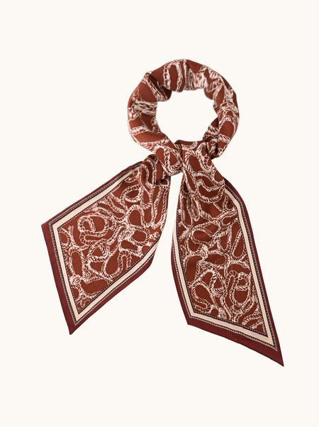 Szal wąski wełna z jedwabiem we wzory 20x160 cm