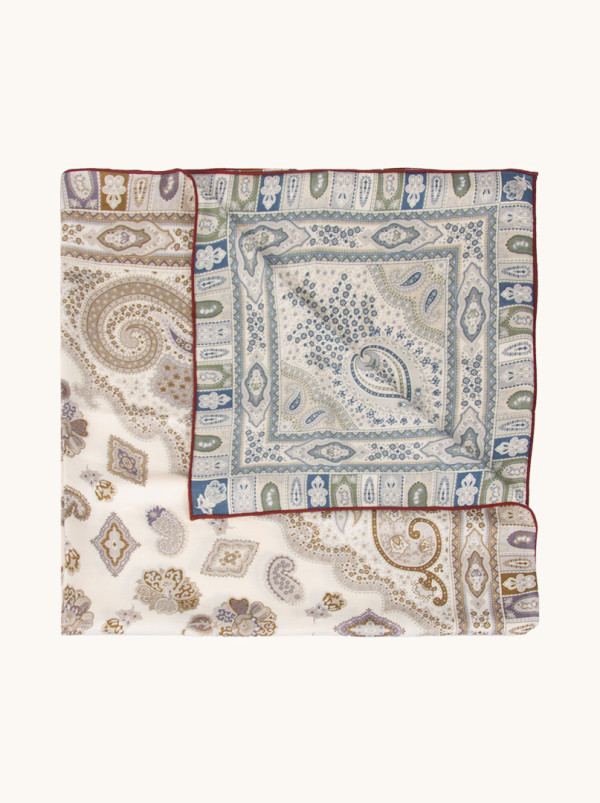 Chusta wełna z jedwabiem  dwustronna  Dotyk Luksusu 105cm x105cm 