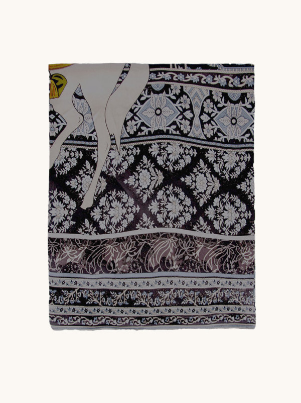 Apaszka z jedwabiu duża 110x110cm z motywem koni