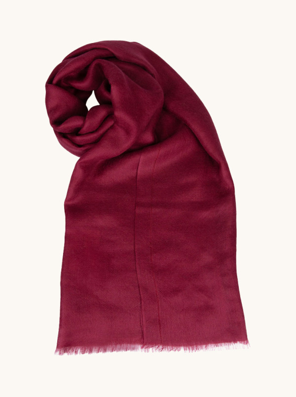 Ekskluzywny szal kaszmirowy w kolorze burgundowym 95 cm x 200 cm PREMIUM