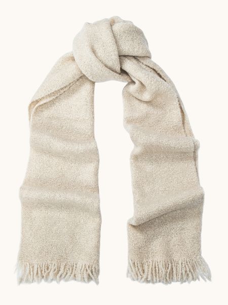 Szal jasnobeżowy z kaszmirem 25x150 cm PREMIUM