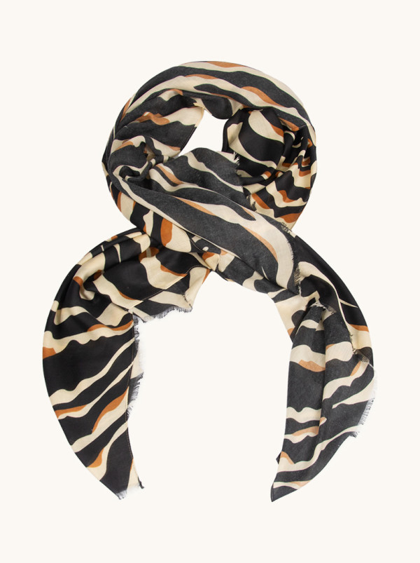 Szal 100% wiskoza z motywem zebry 90cm x 180cm