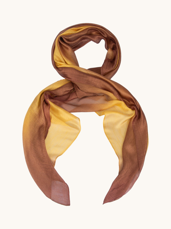 Evening shawl shaded yellow and beige 80cm x 190cm