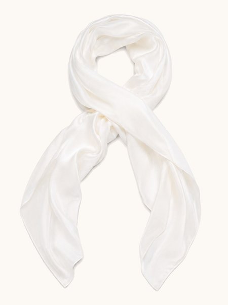 White silk scarf, 55x175 cm