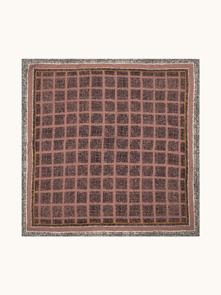 Apaszka wełniana subtelna krata 90x90 cm