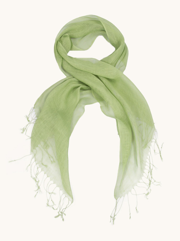 Scarf 100% linen in green 65 x 200cm