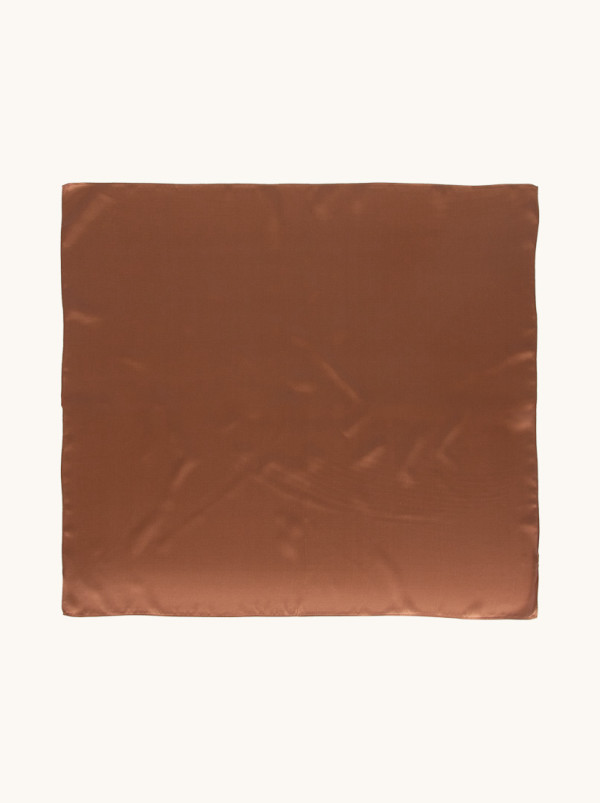 Brown silk scarf 70 cm x 70 cm
