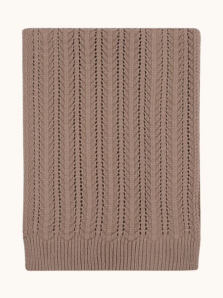 Szal wiskoza 100% karmelowy w ażurowy wzór 30x200 cm