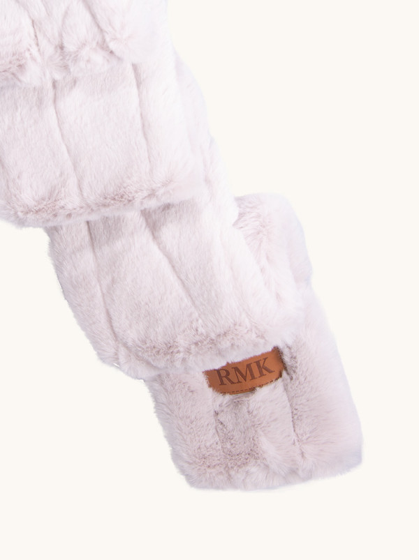 Szal kołnierzyk elegancki futerkowy ecru