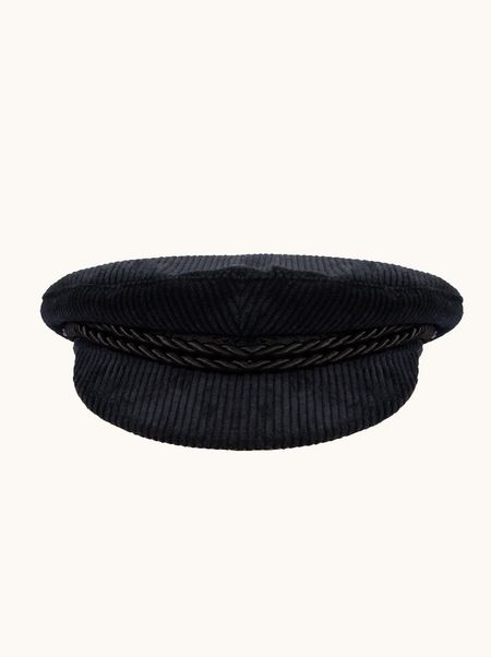 Kaszkiet sztruksowy czarny czapka Stetson L