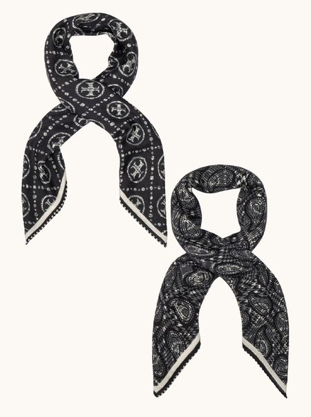 Apaszka wełna z jedwabiem klasyczna czarna  90x90 cm 