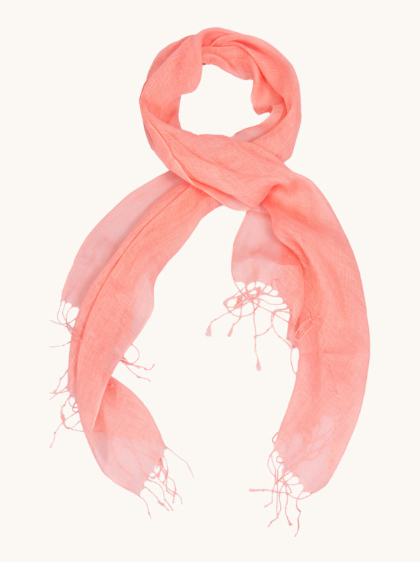 Scarf 100% linen in pink 65 x 200cm
