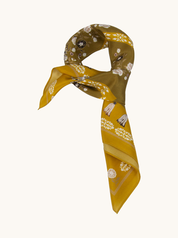 Apaszka jedwabna Złocisty Poranek 65x65 cm