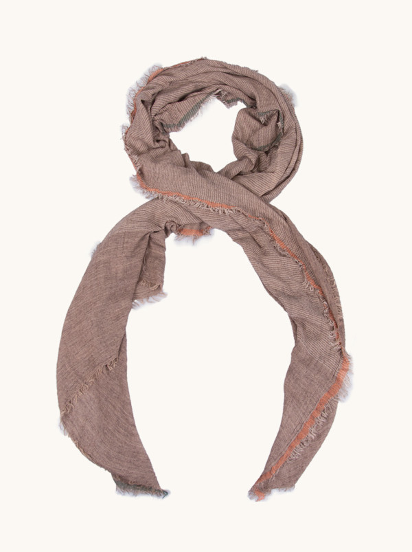 Light brown scarf light brown 90 cm x 210 cm