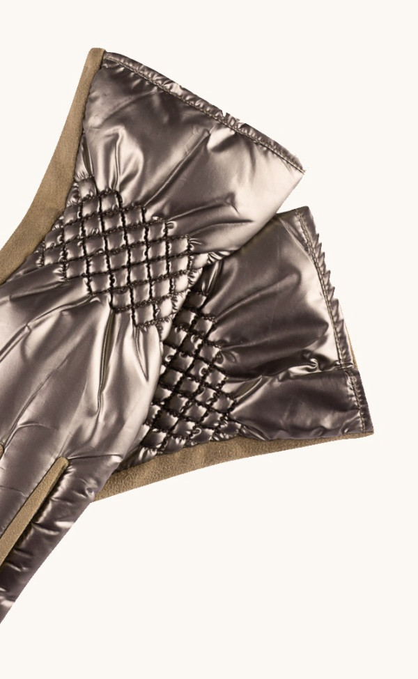 Rękawiczki damskie pikowane beżowe