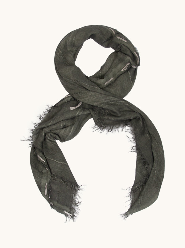 Viscose shawl in darkened green 70 cm x 166 cm