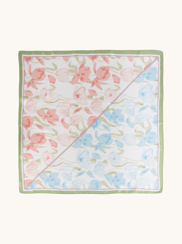 Apaszka jedwabna Kwitnące tulipany 65x65 cm