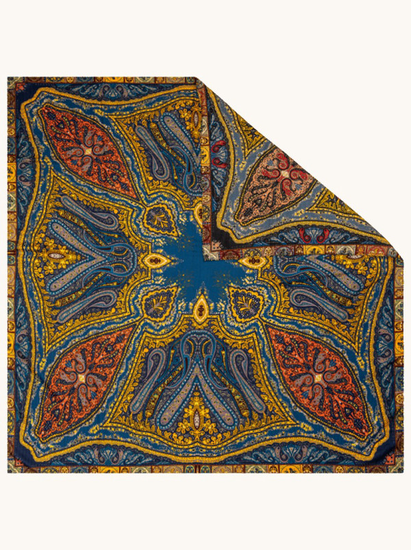 Large scarf wool with silk 130x130 cm