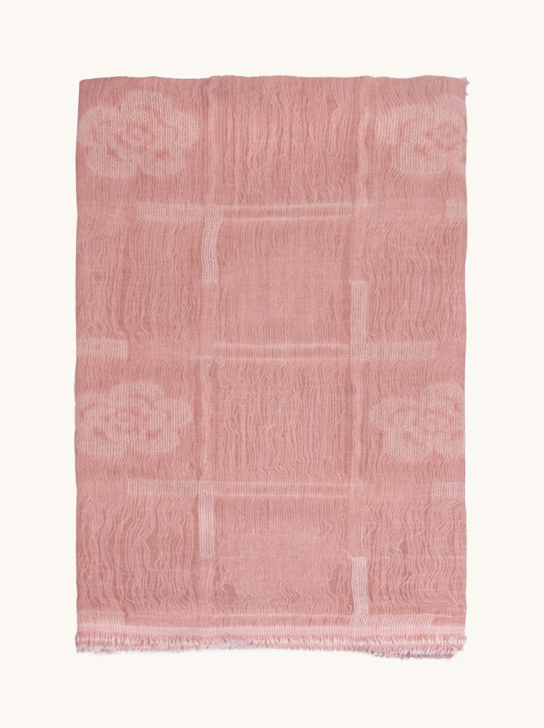 Pink floral scarf 90 cm x 210 cm