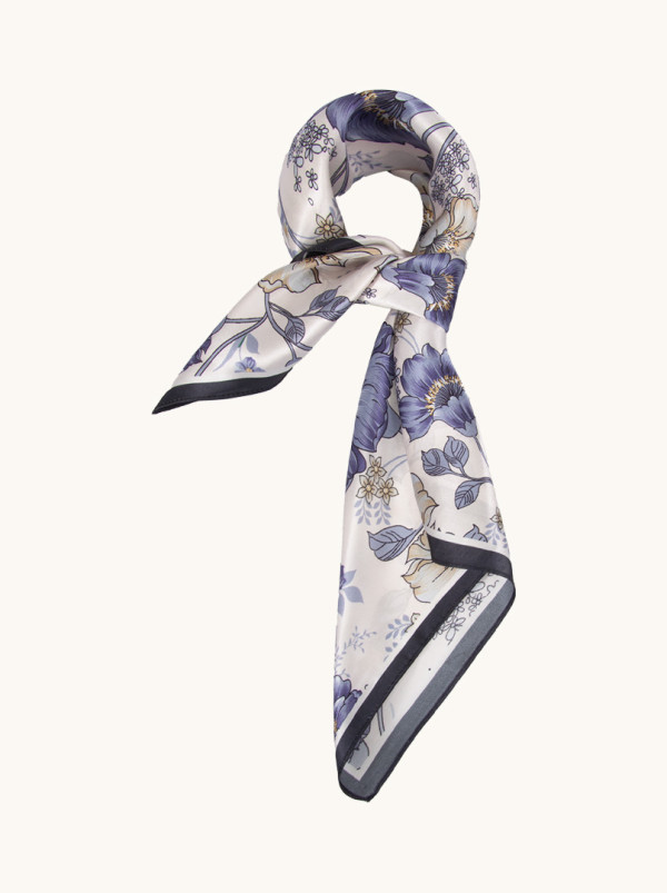 Apaszka jedwabna Botaniczny spokój 65x65 cm