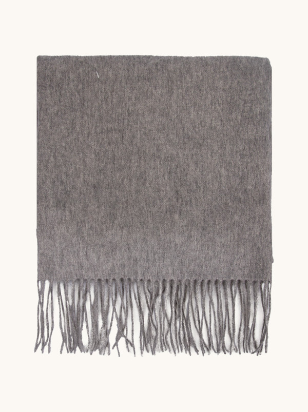 Scarf 100% wool warm grey 70 cm x 180 cm