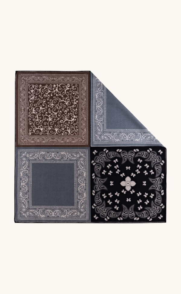 Apaszka wełna z jedwabiem z motywem paisley 65x65 cm