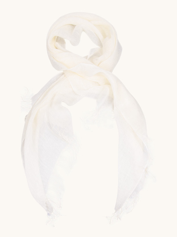 Scarf 100% linen in ecru 65 x 200cm
