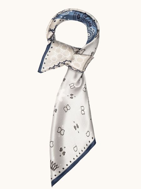 Apaszka jedwabna patchworkowa z motywem paisley 70x70 cm