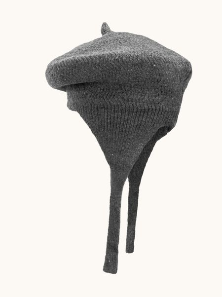 Wool beret with binding graphite 100% wool PREMIUM