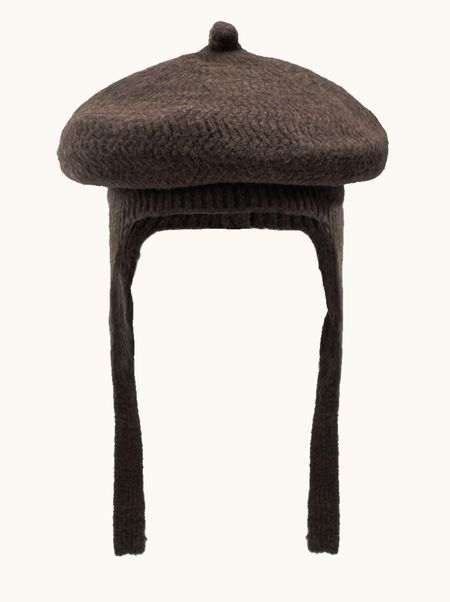 Wool beret with binding brown 100% PREMIUM wool