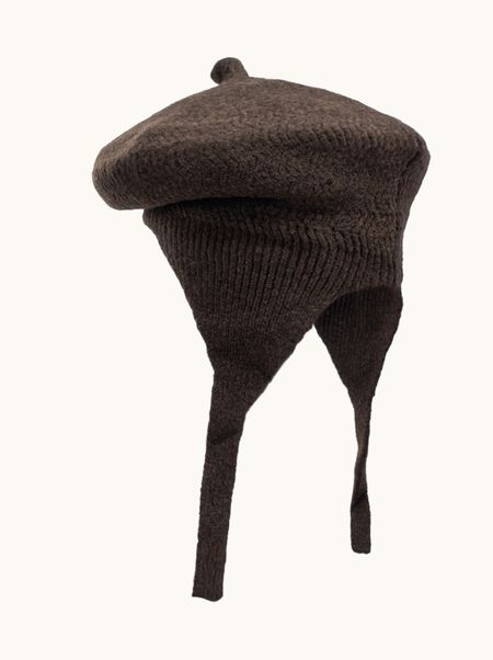 Wool beret with binding brown 100% PREMIUM wool