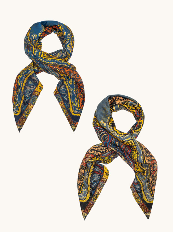 Large scarf wool with silk 130x130 cm