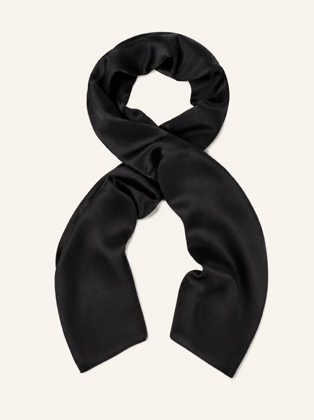 100% silk scarf, black, 65x180 cm