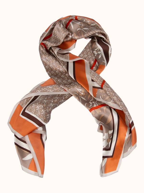 Silk scarf with flowers